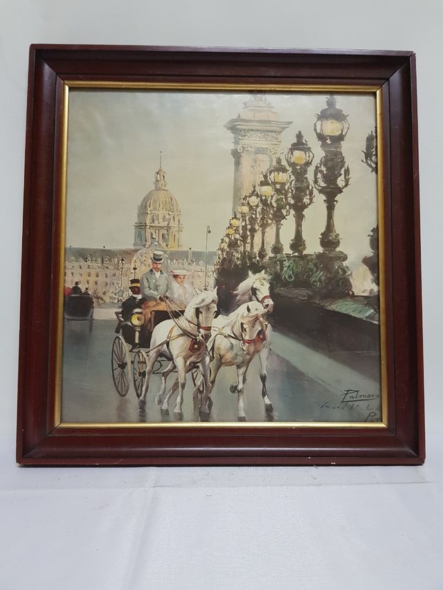 Cuadro de carruaje con caballos