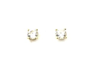 pendientes oro 18k con piedra con circonita