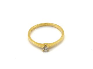 sortija oro 18k con piedra con diamante