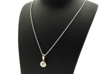 cadena oro 18k con piedra con diamante 30cm 