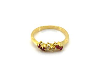 anillo oro 18k con piedra con diamante,rubi