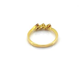anillo oro 18k con piedra con diamante,rubi