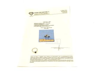 sortija oro 18k con piedra con diamante,zafiro