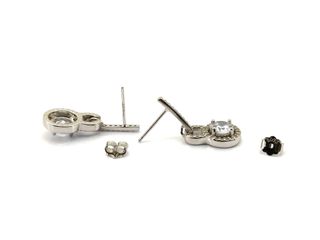 pendientes plata 925mm con piedra con circonita