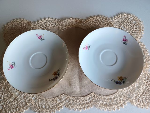 Set 2 piattini tè Bohemia Czechoslovakia