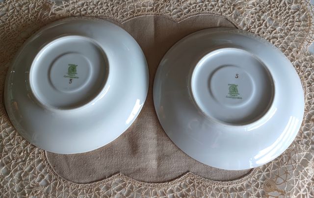 Set 2 piattini tè Bohemia Czechoslovakia