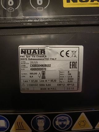 Compresor de aire 8 bar