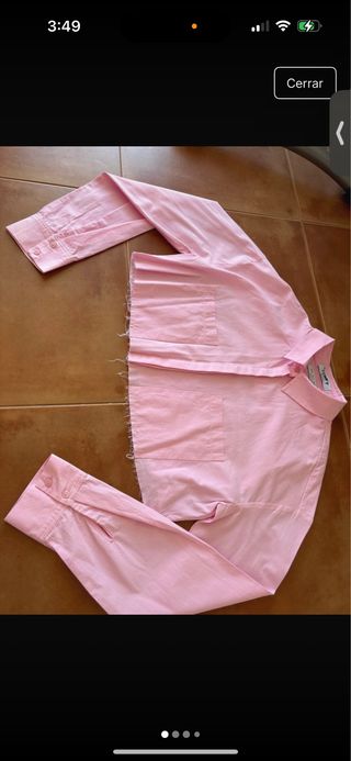 Camisa rosa de manga larga