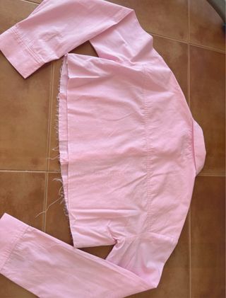 Camisa rosa de manga larga