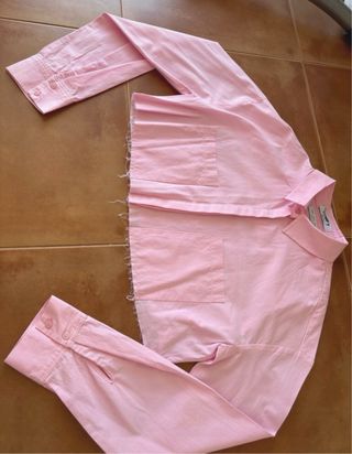 Camisa rosa de manga larga