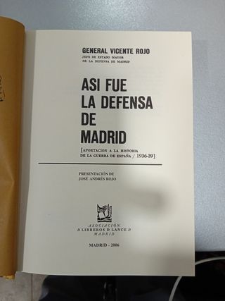 Libro Asi fue la defensa de Madrid 