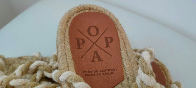 Sandalias de cuerda beige y blancas