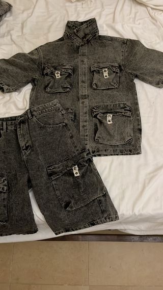 Coordinato con tasconi grigio