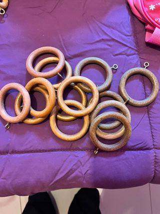 Anillas para cortinas de madera