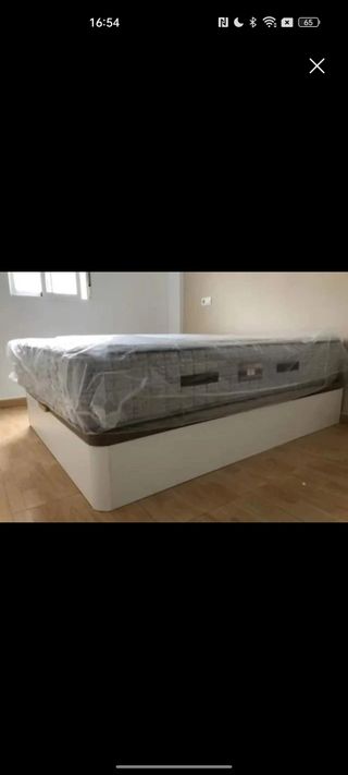 Cama doble con canapé y colchón