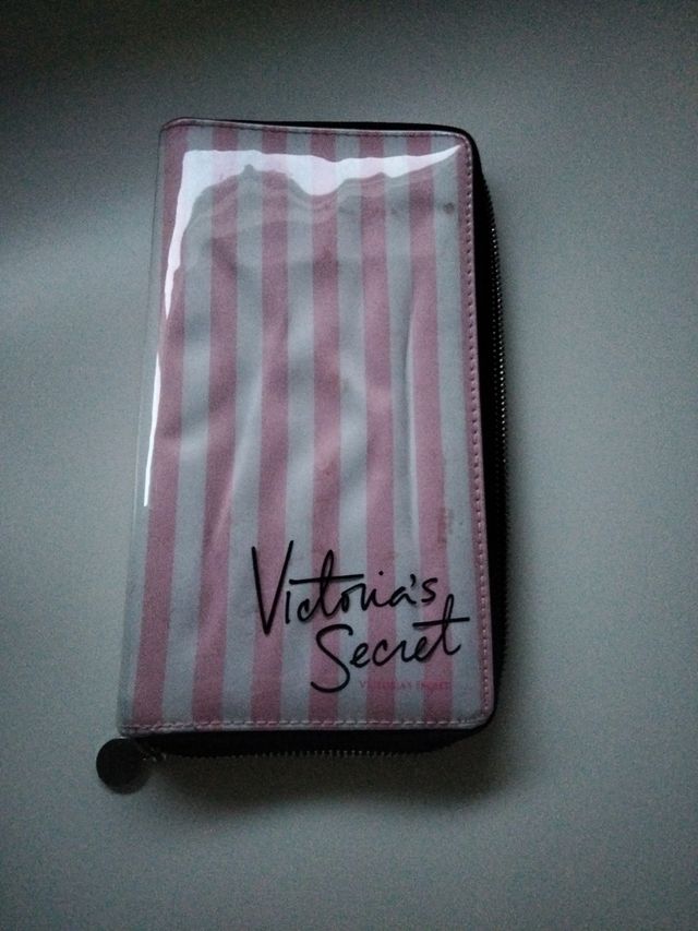 Cartera Victoria's Secret Rayas Rosa y Blanco