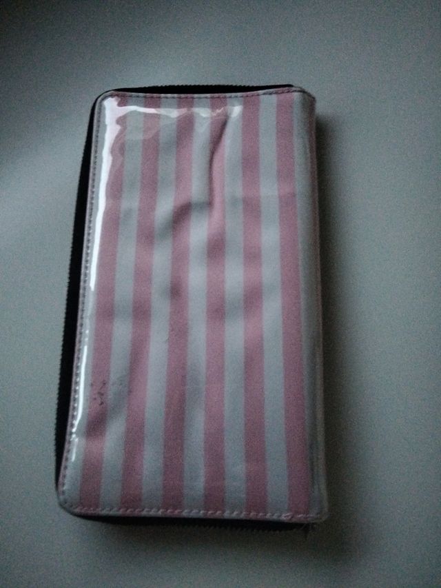 Cartera Victoria's Secret Rayas Rosa y Blanco