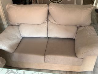 Sofá gris de tela anti manchas 3+2