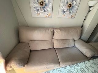 Sofá gris de tela anti manchas 3+2