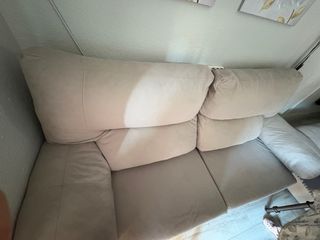 Sofá gris de tela anti manchas 3+2