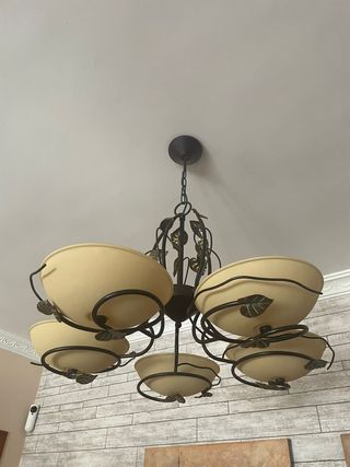 Lámpara de salón forja, luminosa y fácil limpieza
