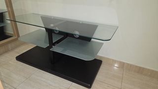Mesa centro/TV cristal y madera
