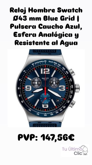 Reloj Swatch Hombre Ø43mm Azul