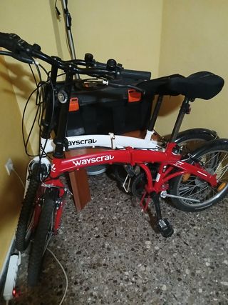 Bicicleta Wayscral Plegable Roja y Blanca