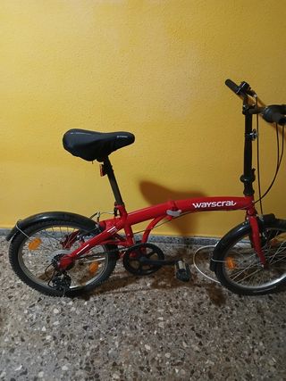 Bicicleta Wayscral Plegable Roja y Blanca