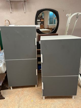 Juego 3 Armarios Ikea Gris y Blanco