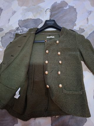 Chaqueta Blanco Talla S Verde Militar