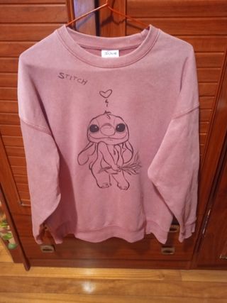 Sudadera Rosa Stitch Talla XS