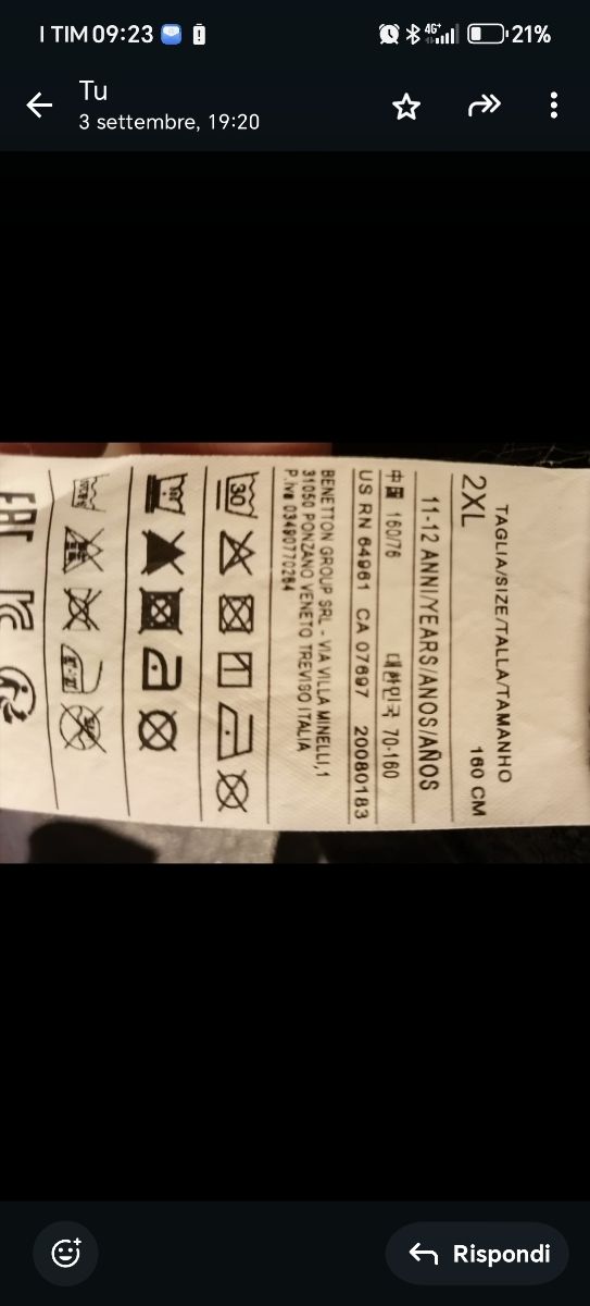 SISLEY Felpa con zip e scritte bambina