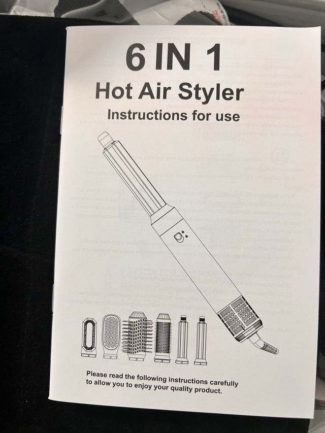 Secador de Pelo Iónico 6 en 1 Negro/Dorado