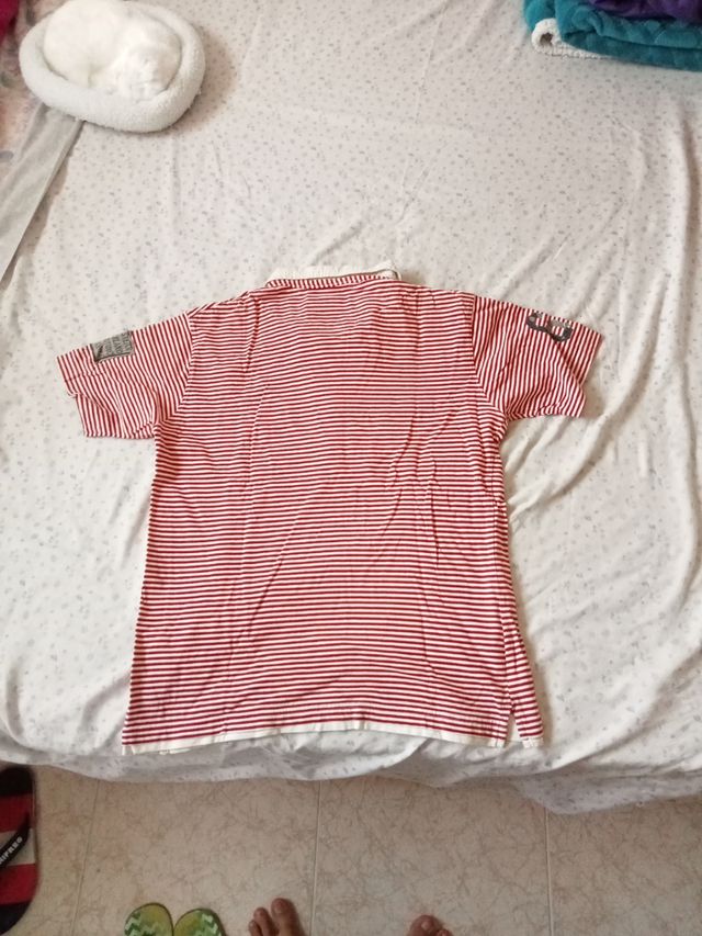 Polo niño rayas rojas