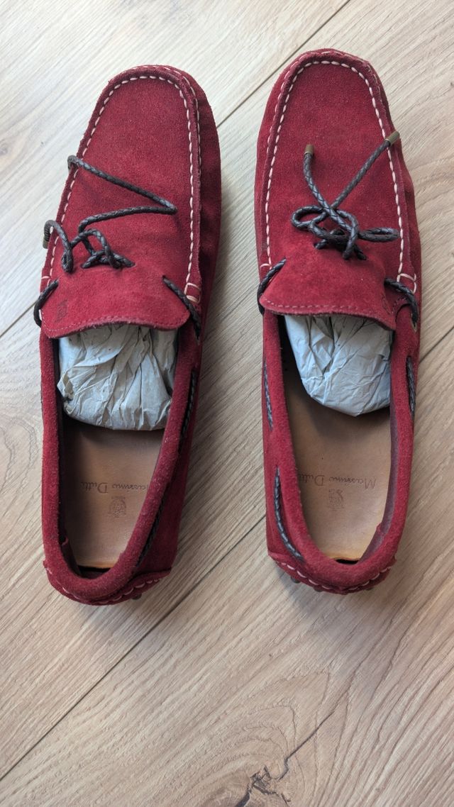 Mocasines Ante Massimo Dutti Rojo