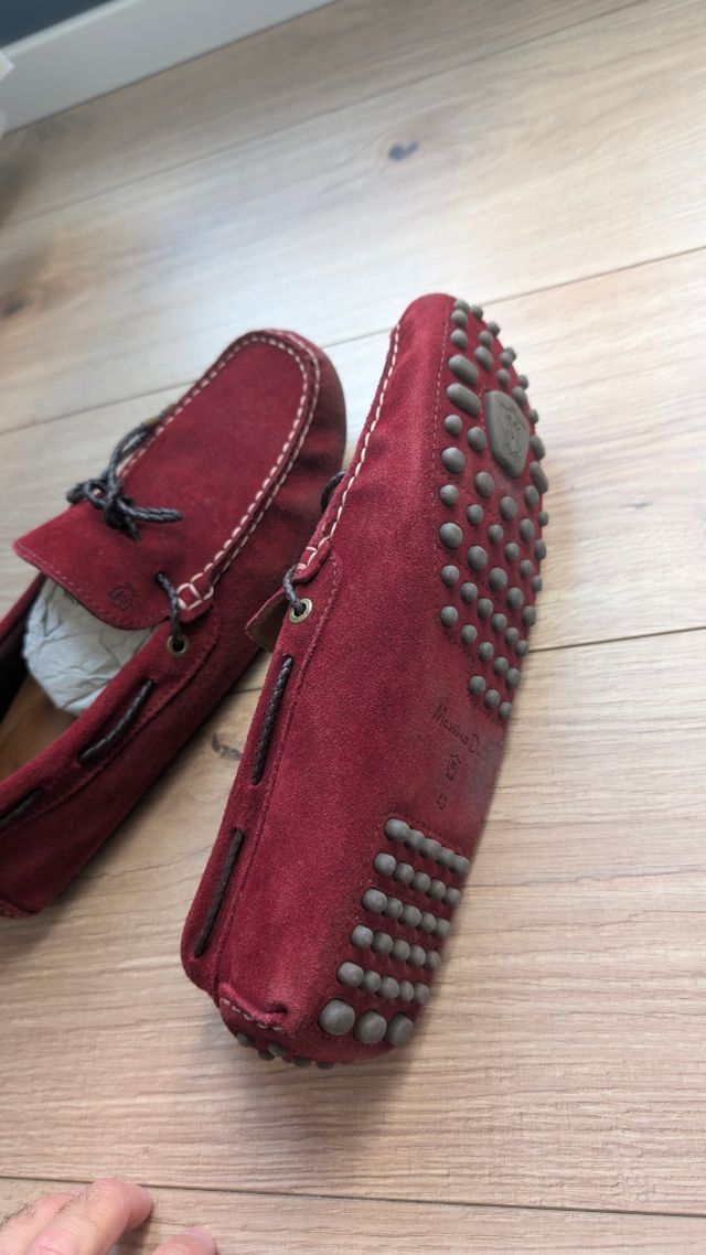 Mocasines Ante Massimo Dutti Rojo