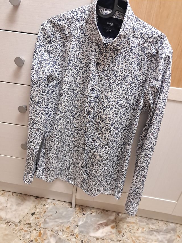 Camisa hombre flores Formula Joven Talla S