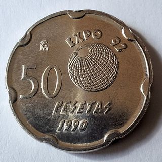 50 PESETAS 1990 EXPO ́92 REY SC