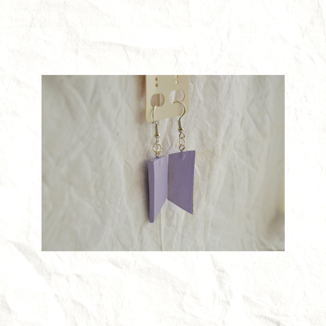Pendientes Artesanos de Arcilla - Violeta