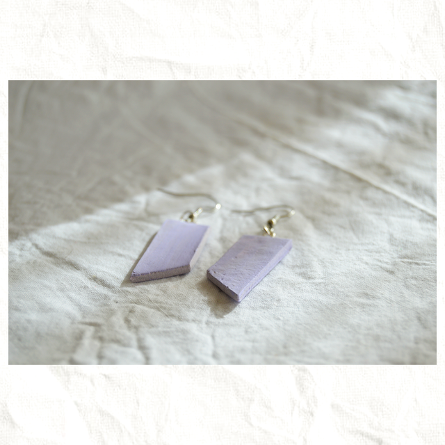 Pendientes Artesanos de Arcilla - Violeta