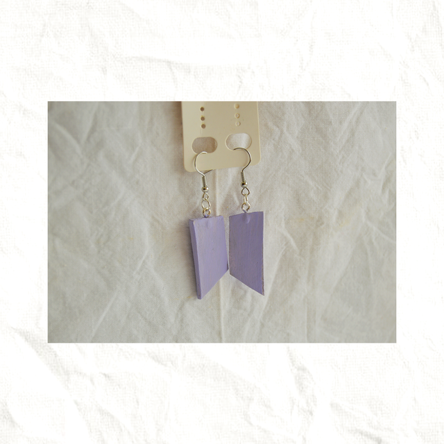 Pendientes Artesanos de Arcilla - Violeta