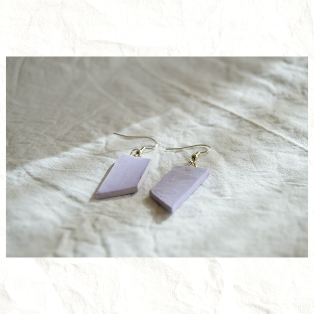 Pendientes Artesanos de Arcilla - Violeta