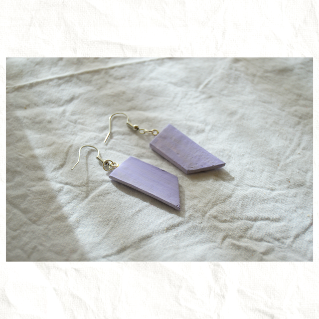 Pendientes Artesanos de Arcilla - Violeta