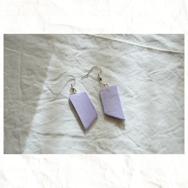 Pendientes Artesanos de Arcilla - Violeta