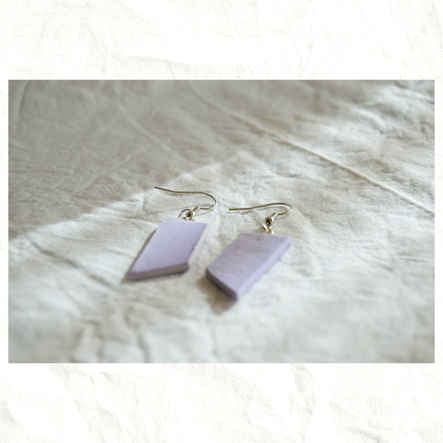 Pendientes Artesanos de Arcilla - Violeta