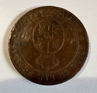 Moneda Antigua 5 Escudos Isabel II 1868, España ES