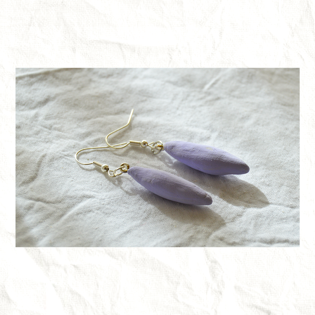 Pendientes Artesanos de Arcilla - Violeta