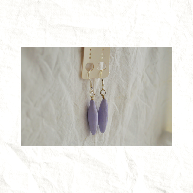 Pendientes Artesanos de Arcilla - Violeta