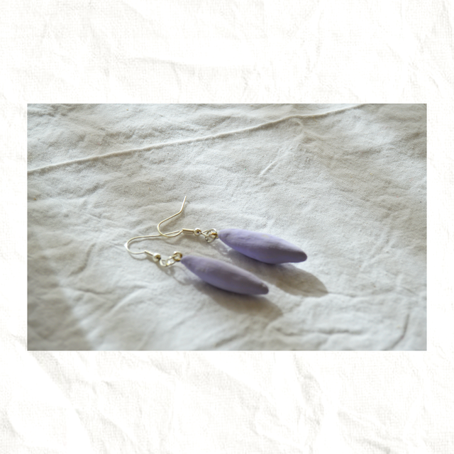 Pendientes Artesanos de Arcilla - Violeta